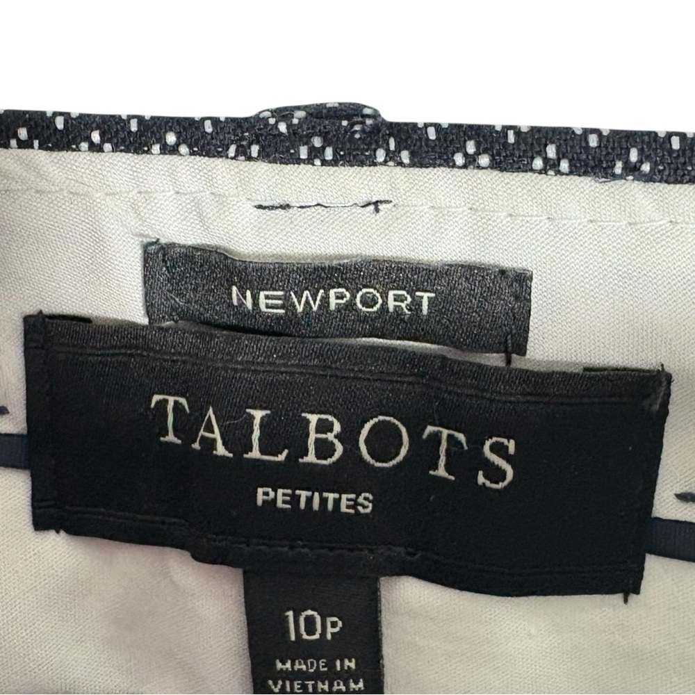 TALBOTS Newport Style Ankle Pants in Diamond Dot Pattern in Navy Size 10PETITE - Picture 10 of 10
